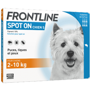Frontline spot on chiens 2 à 10 kg 4 pipettes