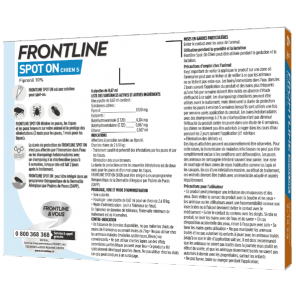 Frontline Spot On Chiens S 2-10 kg 4 pipettes