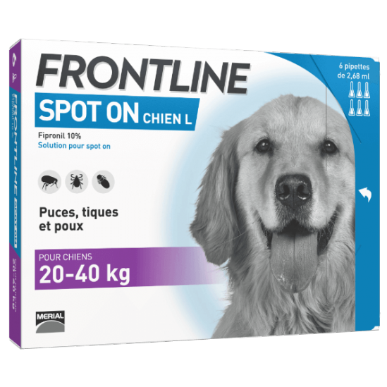 Frontline Spot On Chiens L 20-40 kg 4 pipettes