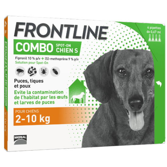 Frontline Combo pour chien de 2 à 10kg 4 pipettes (S)