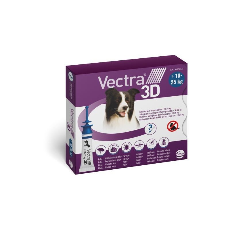 Vectra 3D Pipettes Chien 10 à 25 Kg