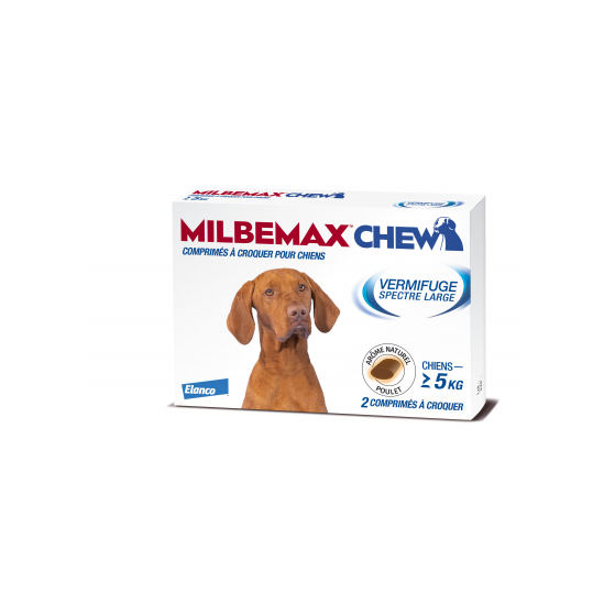 Milbemax chew vermifuge pour chiens plus 5 kilos
