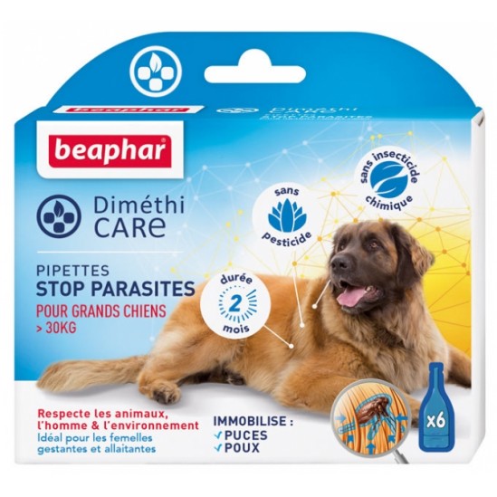 Diméthicare Stop Parasites 6 pipettes pour chien plus de 30 kg
