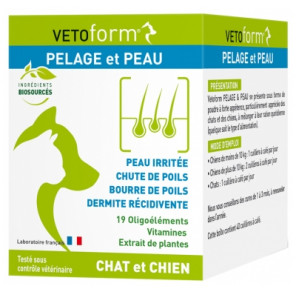 VetoForm Pelage et Peau Chien Chat Poudre 100gr