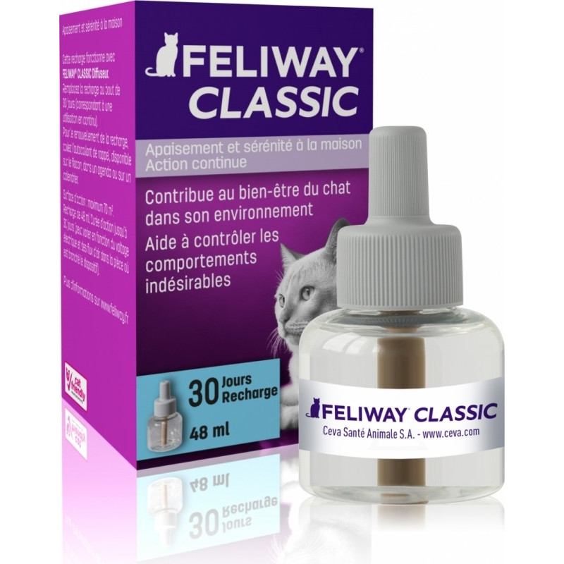 3 recharges Feliway Classic 48 ml - Quiétude et apaisement du chat