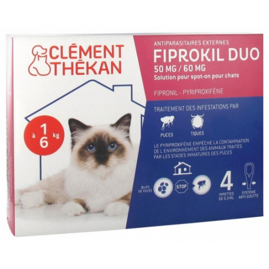 Fiprokil duo chat 4 pipettes - photo non contractuelle