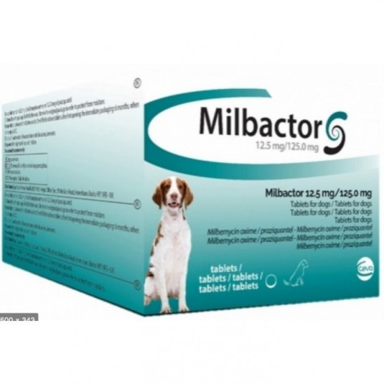 Milbactor chiens plus de 5 kg (2 comprimés)