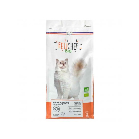 FELICHEF - Croquettes pour chat BIO au Poisson - Chat Adulte 2 kg
