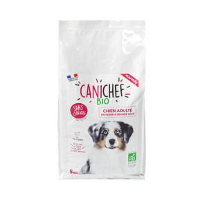 CANICHEF - Croquettes pour chien sans céréales BIO - Chien Moyenne et Grande Race 5 kg
