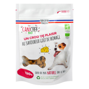 CANICHEF - Friandises BIO pour chiens au fromage 120 gr