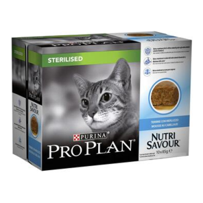 Purina proplan chat sterilised nutrisavour mousse cabillaud 10x85g