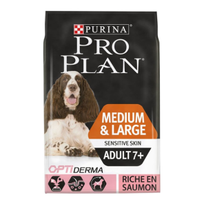 Purina pro plan chien medium & large adult 7+ optiderma saumon 14kg