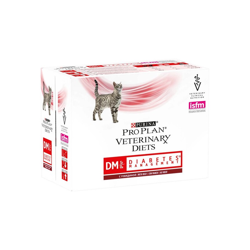Purina pro plan dm st ox croquettes au bœuf pour chat diabétiques 10 x 85g