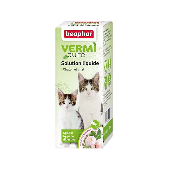 VERMIPURE, solution liquide spécial hygiène digestive pour chats et chatons - 50 ml