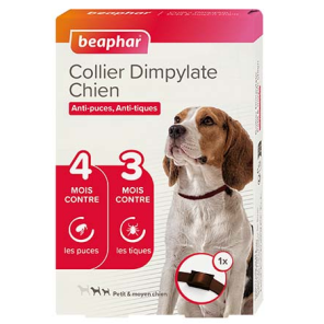 Beaphar Collier Dimpylate chien anti-puces et tiques - 1 collier