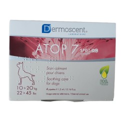 Dermoscent Atop 7 Spot-on Chien 10-20 kg - Apaisant Cutané Naturel - Boîte de 4 pipettes