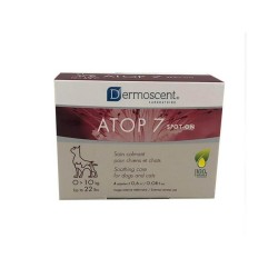 Dermoscent Atop 7 Spot-on Chien et Chat 0-10 kg - Apaisant Cutané Naturel - Boîte de 4 pipettes
