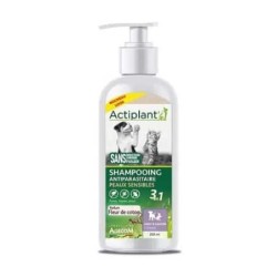 ACTIPLANT CHAT CHIEN – Shampooing Antiparasitaire 3 en 1 – Flacon pompe 250 ml – AGECOM