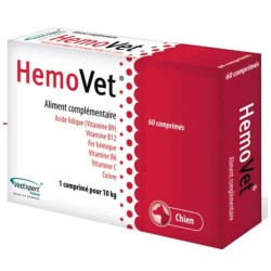VetExpert Hemovet 60 comprimés – Soutien des globules rouges et des carences en fer chez le chien
