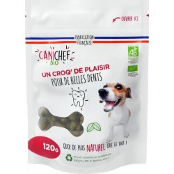 CANICHEF BIO Friandises BIO Hygiène Bucco Dentaire pour Chien : Des Soins Dentaires Naturels et Savoureux - sac de 120g