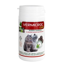 Vermicroc Chat - Antiparasitaire Naturel pour Chats en Boulettes Appétantes - 20 boulettes