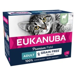 Patée Eukanuba Adult sans céréales 12 x 85 g pour chat