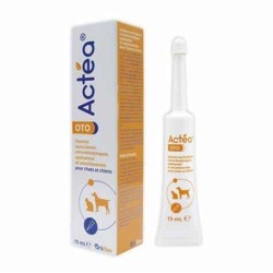 Actéa Oto : Soin Auriculaire Céruménolytique et Apaisant pour Chiens et Chats - Tube de 15ml
