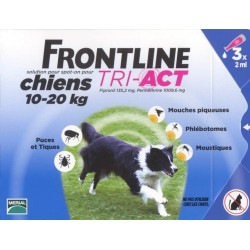 FRONTLINE TRI-ACT CHIENS 10-20 KG répulsif tiques et puces