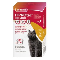 Beaphar FIPROTEC COMBO 50 mg / 60 mg – Pack de 3 pipettes
