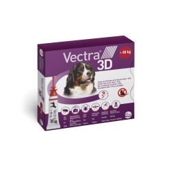 VECTRA 3D 3 pipettes antiparasitaires chien  + de 40 kg