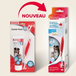 Beaphar Combi-Pack Dentifirice et Brosse à dents  pour Chiens et Chats