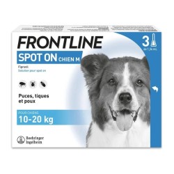 Frontline Spot-On Chien M (10-20 kg) – 3 Pipettes de 1,34 ml