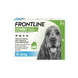 FRONTLINE Combo Spot-on Chien M – 10 à 20 kg – Boîte de 3 Pipettes