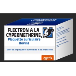 Flectron Boucles auriculaires anti-mouches pour bovins - Boîte de 20