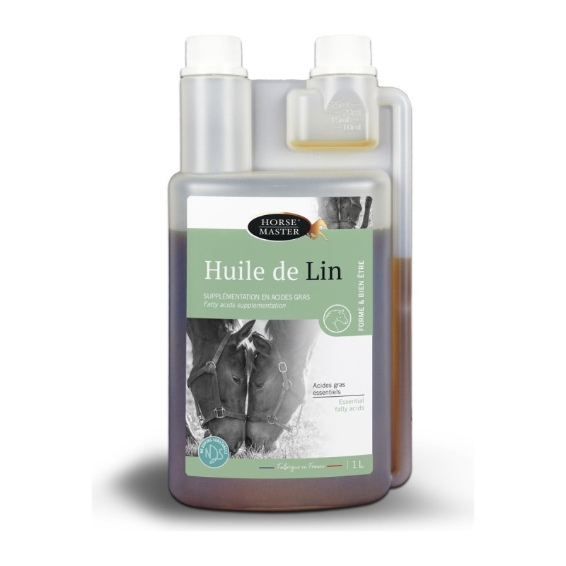 Huile de Lin Horse Master 1 L : oméga 3, 6 et 9 pour cheval